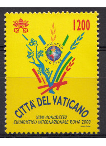 2000 Vaticano 47° Congresso Eucaristico 1 Valore Sassone 1206